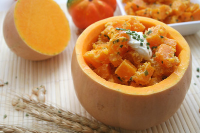 Lauwarmer Kürbissalat