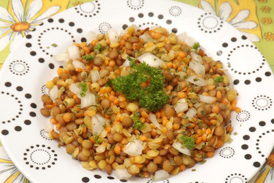 Linsensalat mit Orange & Apfel (vgn)