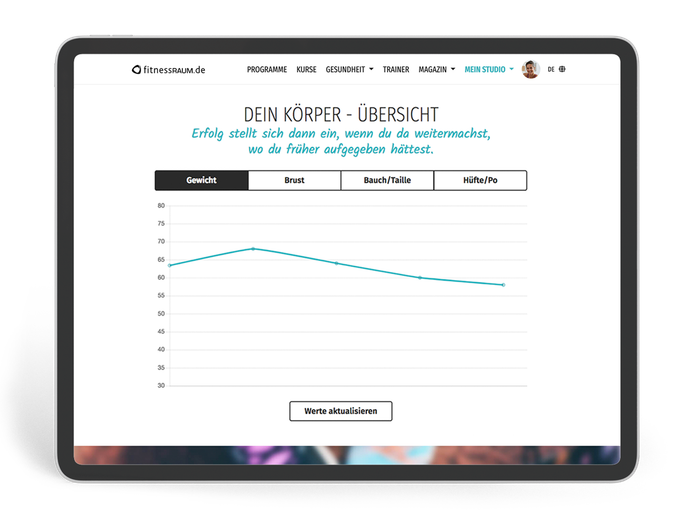 Erfolgtracking für Online-Training zum Abnehmen