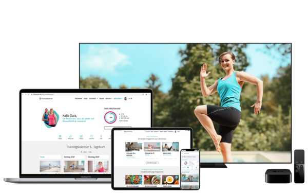 Training flexibel auf Laptop, Smartphone und TV